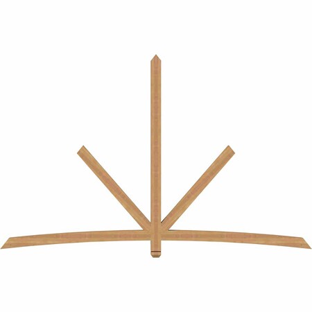 Ekena Millwork Alberta Timber Gable Bracket, Western Red Cedar, 108"W x 68"H x 3 1/2"D x 3 1/2"F, 15/12 Pitch GBW108X68X0404ALB00SWR